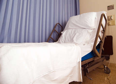 Empty hospital bedの写真素材