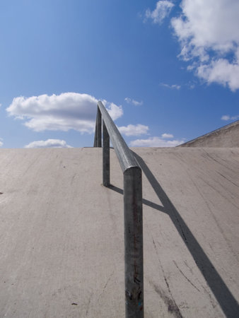 Skateboarding pipe on a ramp