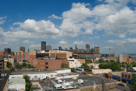 Downtown St. Paul Minnesota duing a cloudy summer dayの写真素材