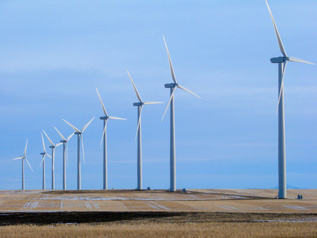 Windmills in a row