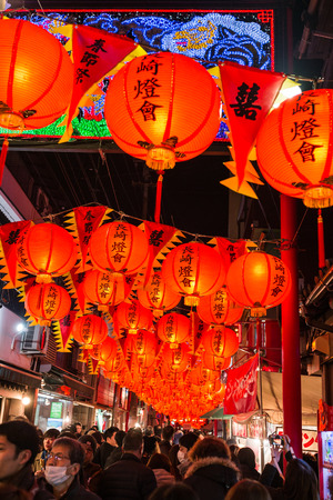 Nagasaki, Japan - 19FEB2018 - Lanterns at Nagasaki Lantern festival.のeditorial素材