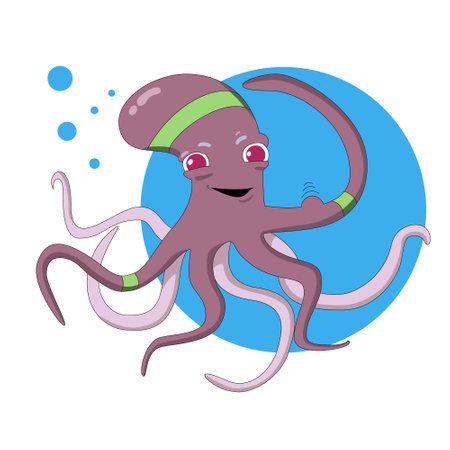 Strong octopus with wristband and headband gymのイラスト素材