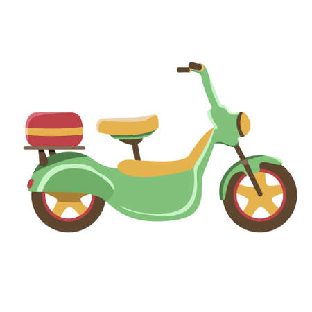 Delivery scooter with red parcelのイラスト素材