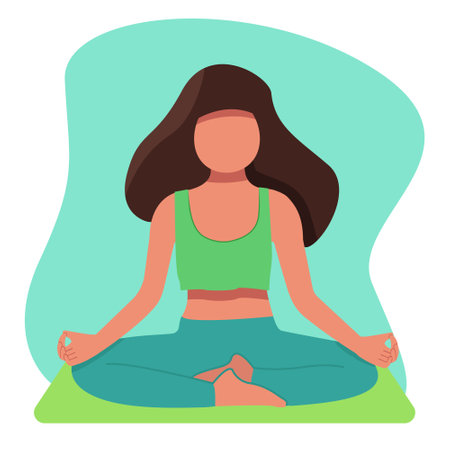 woman practice yoga, relaxing, meditationのイラスト素材