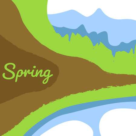 spring postcard with melting snowのイラスト素材