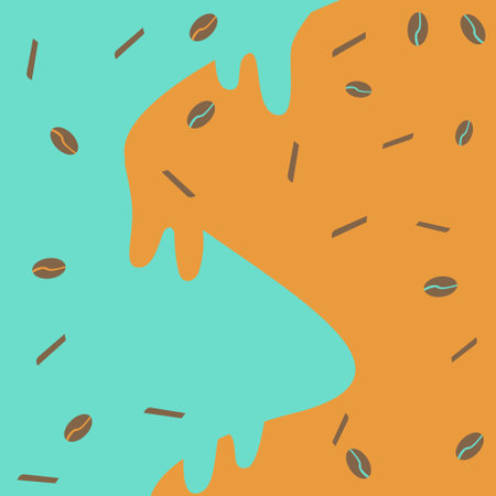 vector background, ice cream with coffee beansのイラスト素材