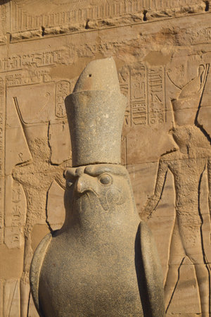 Statue of the god Horus in Edfu temple  Egypt  