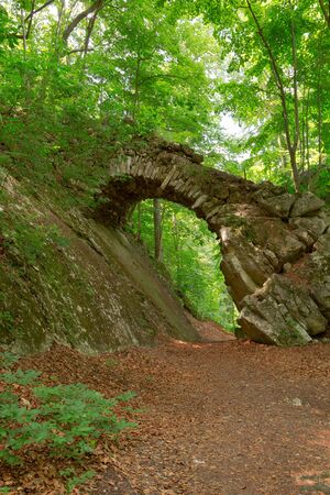 Old stone bridge in the woods  Filmed here Italian film  Princess Fantaghiro の写真素材