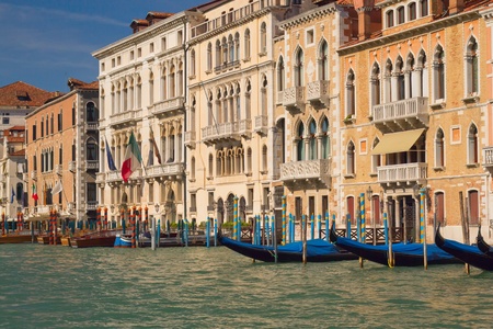 Grand Canal with gondolas  Venice, Italy  の写真素材