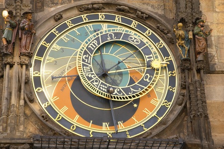 Astronomical clock in Prague Town hall  Czech Republic の写真素材