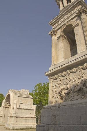 Triumphal arch in Glanum   Roman city situated south of Saint-Remy-de-Provence France  Vertically の写真素材