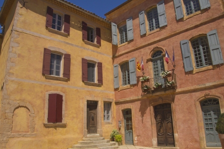 Roussillon is a colorful village in France  The houses are painted in ocher   Provence, France の写真素材