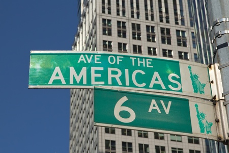 NEW YORK CITY-SEPT 22: Sixth Avenue ? officially Avenue of the Americas is a major thoroughfare in New York Cityのeditorial素材