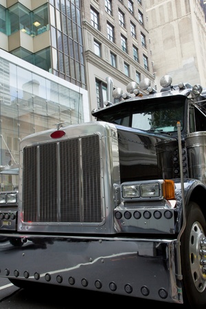 Detailed shot of the front tend of a truck in Manhattan  New York City の写真素材