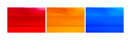 Collage of abstract blurred horizon background in the red, blue and yellow colorの写真素材