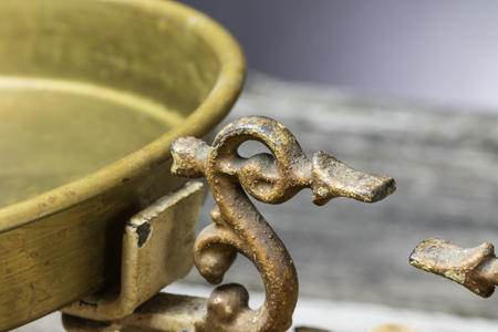 Closeup view of the vintage kitchen scales の写真素材