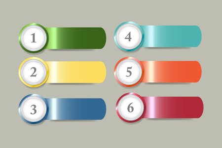 Modern infographic template as a color steel strips with a circles with numbers. Infographic design can be used for presentation, annual report, web designのイラスト素材
