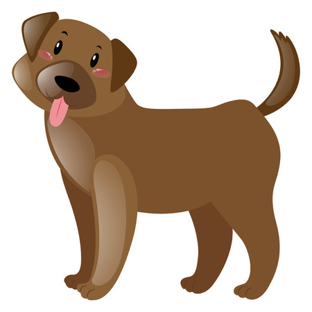 Cute dog with brown fur illustrationのイラスト素材