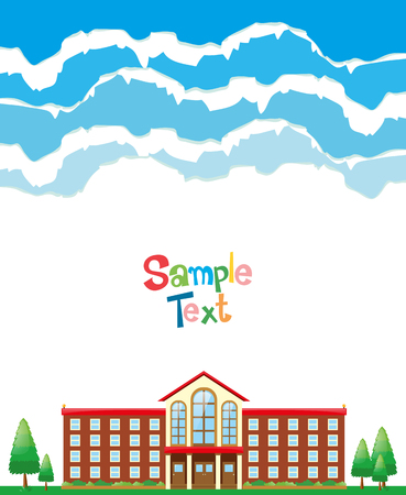 Paper design with school background illustrationのイラスト素材