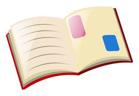 Open book on white background illustrationのイラスト素材