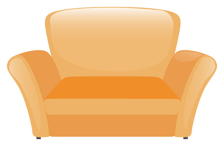 Single sofa in yellow color illustrationのイラスト素材