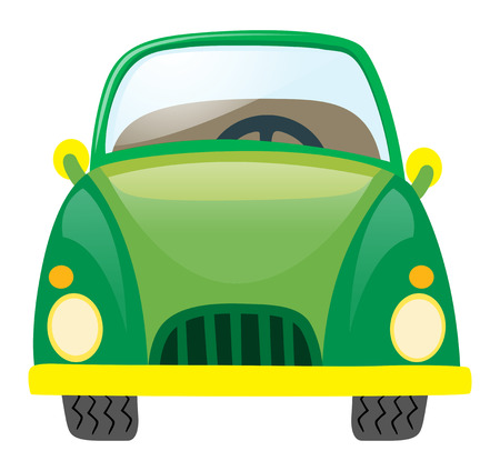 Green car on white background illustrationのイラスト素材