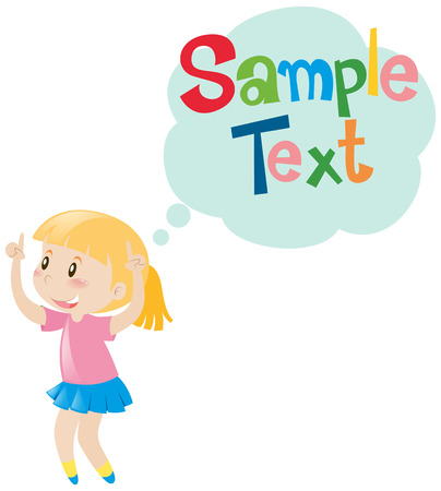 Frame template with happy girl illustrationのイラスト素材