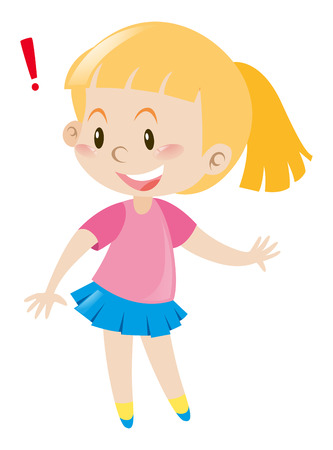 Girl in pink shirt smiling illustrationのイラスト素材