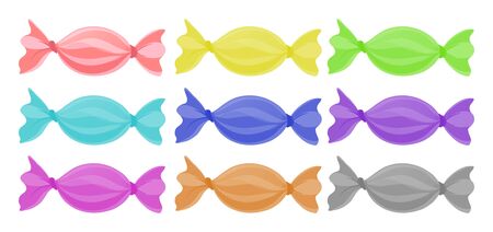 Candy in different color wrappings illustrationのイラスト素材