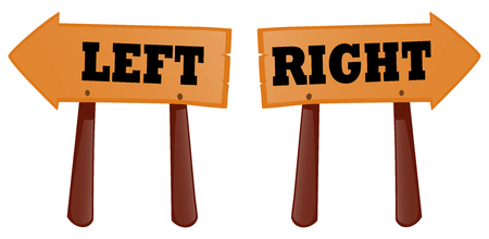 Wooden sign for left and right illustrationのイラスト素材