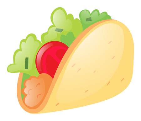 Soft taco on white background illustrationのイラスト素材