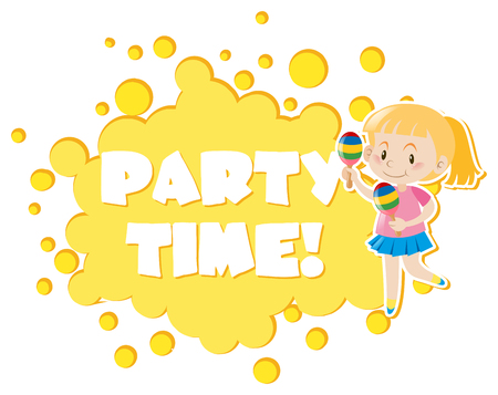 Party theme with girl and maracus illustrationのイラスト素材