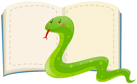 Wild snake and blank pages illustrationのイラスト素材