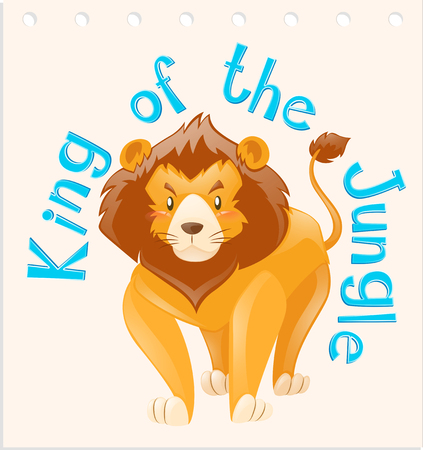 Wordcard for king of the jungle illustrationのイラスト素材