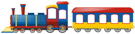 Train and single bogie on white background illustrationのイラスト素材