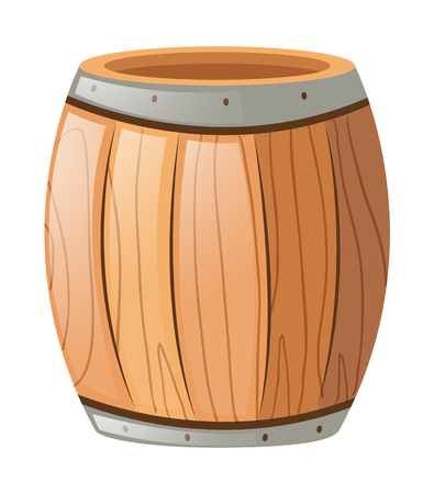 Wooden barrel on white background illustrationのイラスト素材
