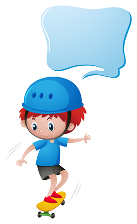 Little boy playing skateboard illustrationのイラスト素材