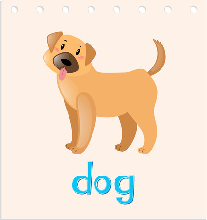 Wordcard with little dog illustrationのイラスト素材