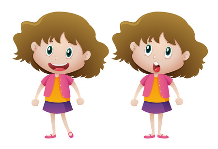Girl wearing purple skirt illustrationのイラスト素材