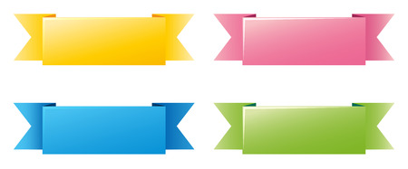 Label template with four different colors illustrationのイラスト素材