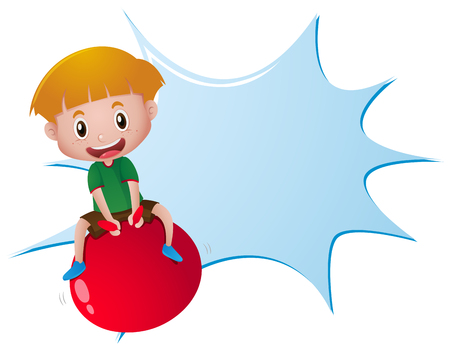 Splash template with boy on red ball illustrationのイラスト素材