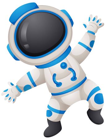 Spaceman in uniform on white background illustrationのイラスト素材