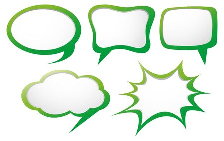 Speech bubble template with green frame illustrationのイラスト素材