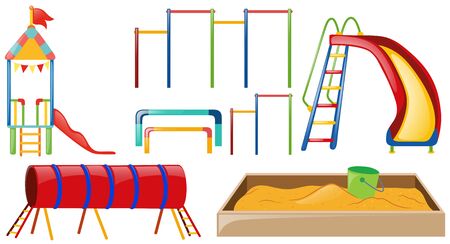 Different types of play stations  illustrationのイラスト素材