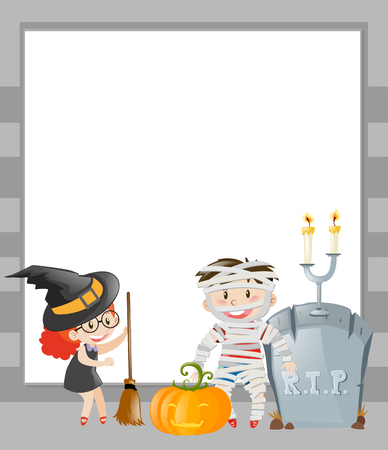 Frame template with halloween theme illustrationのイラスト素材