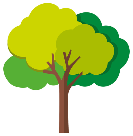 Single tree on white background illustrationのイラスト素材