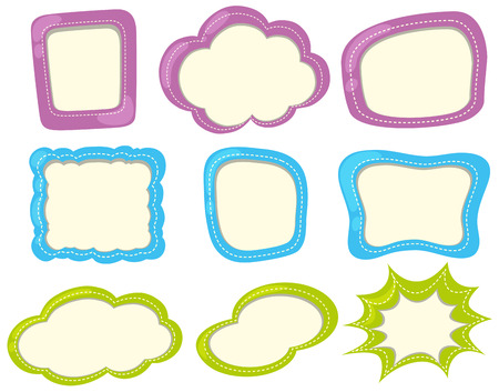 Label templates in three colors illustrationのイラスト素材