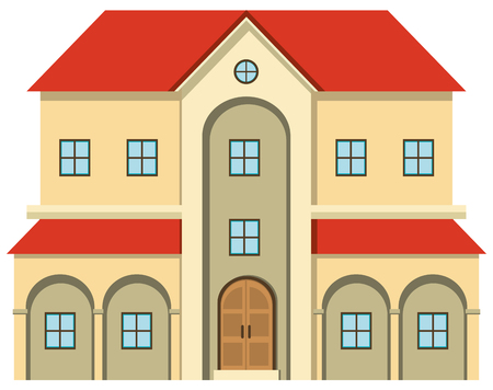 Big house with many windows illustrationのイラスト素材