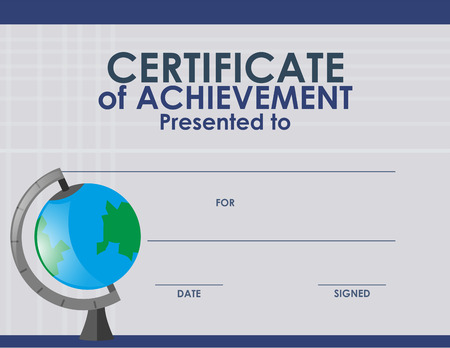 Certificate template with globe illustrationのイラスト素材