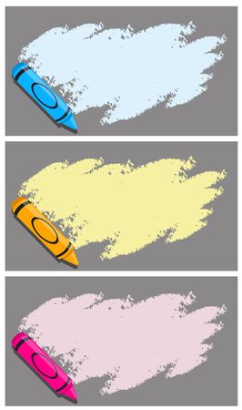 Border template with crayon colors illustrationのイラスト素材